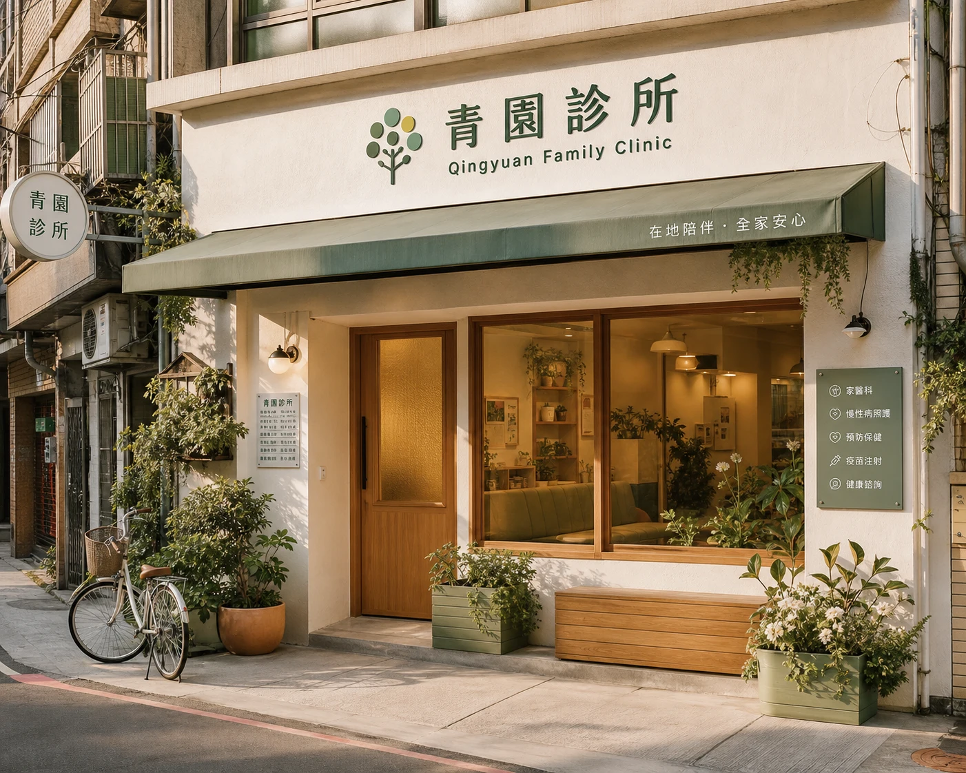 桃園中壢青園診所門口外觀